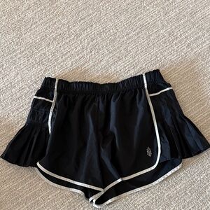 FP Movement Easy Tiger Black Women's Shorts with White Trim